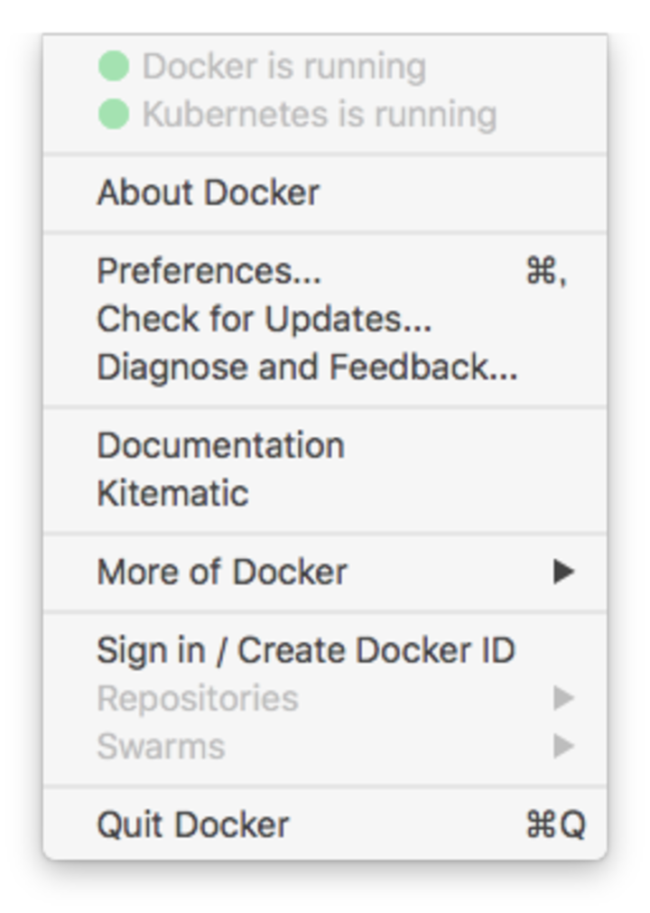 docker-menu-kubernetes-is-running